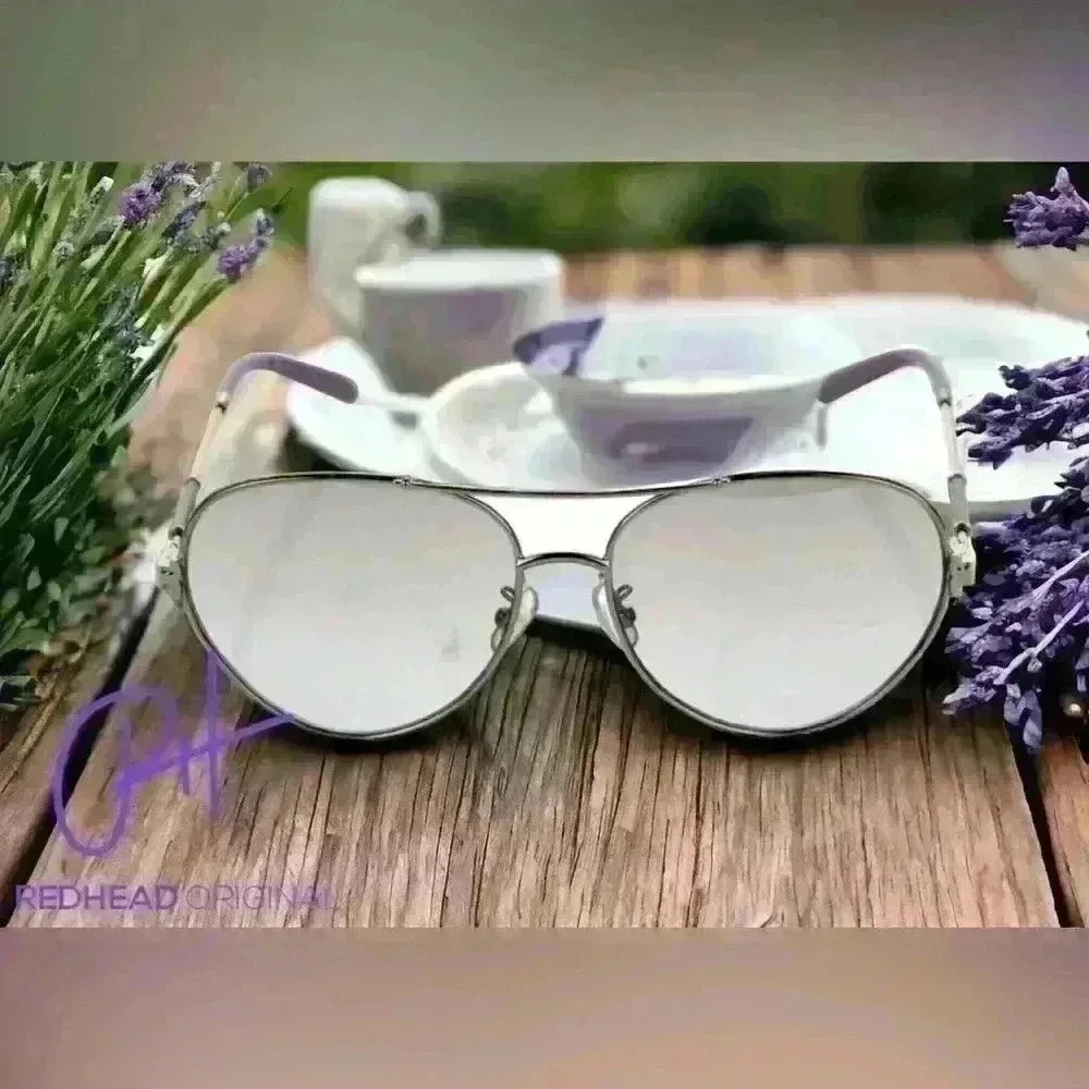 Tory Burch Gradient Aviator style sunglasses- silver and Purple comes with/ case